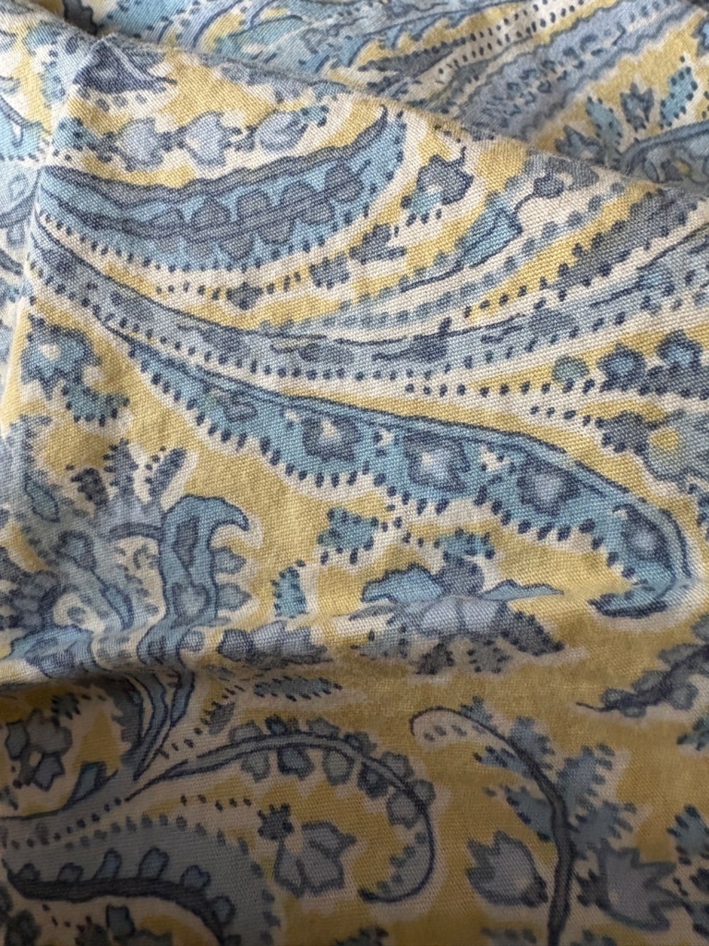 Ralph Lauren Yellow and Light Blue Paisley‎ Cotton Fabric pillowcases